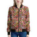 Colorful Hippie Peace Signs Print Women's Bomber Jacket