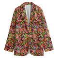Colorful Hippie Peace Signs Print Women's Cotton Blazer