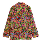 Colorful Hippie Peace Signs Print Women's Cotton Blazer