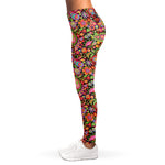 Colorful Hippie Peace Signs Print Women's Leggings