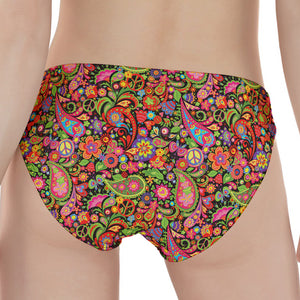 Colorful Hippie Peace Signs Print Women's Panties