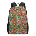Colorful Hippie Peace Symbols Print 17 Inch Backpack