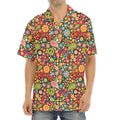 Colorful Hippie Peace Symbols Print Aloha Shirt