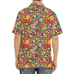 Colorful Hippie Peace Symbols Print Aloha Shirt