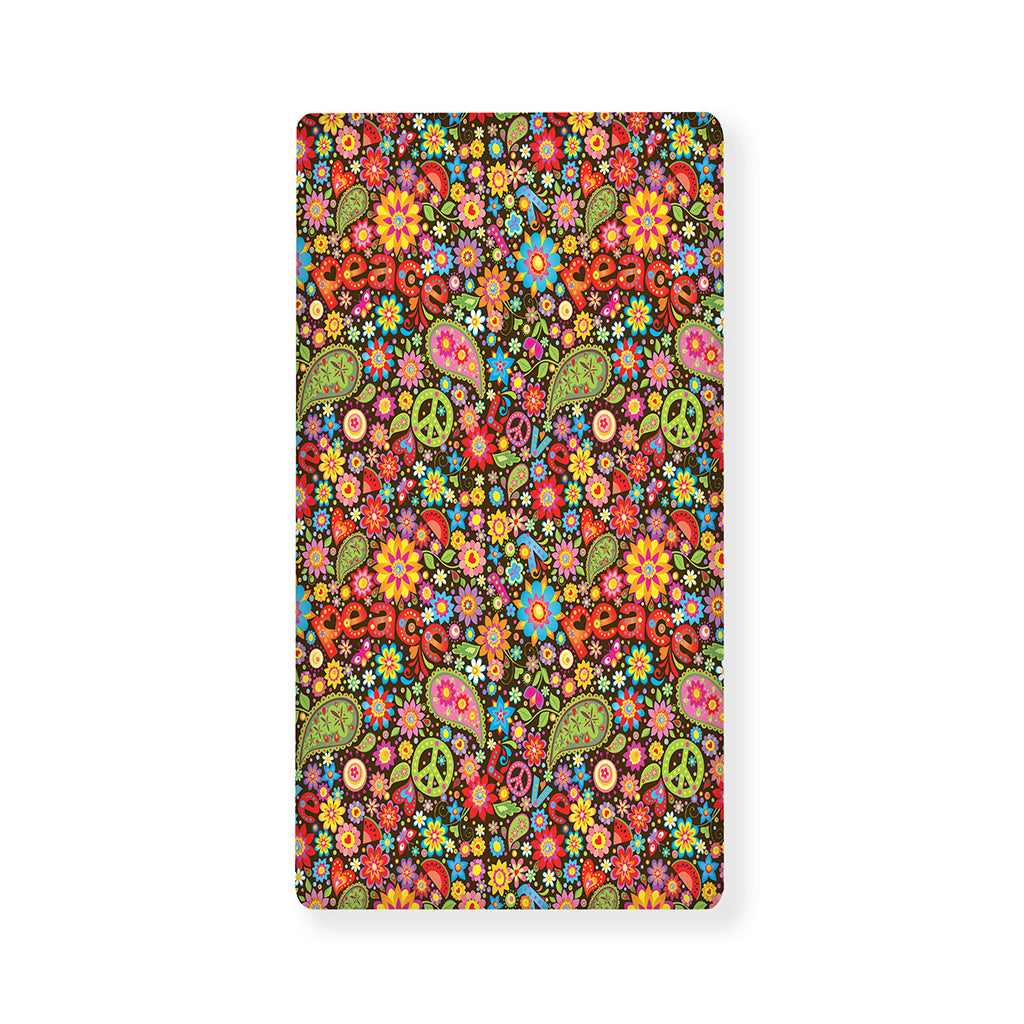 Colorful Hippie Peace Symbols Print Baby Crib Sheet