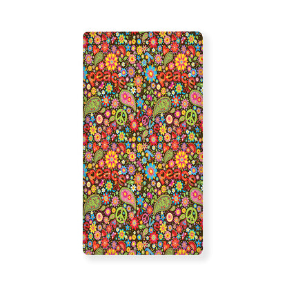Colorful Hippie Peace Symbols Print Baby Crib Sheet