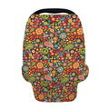 Colorful Hippie Peace Symbols Print Baby Seat Cover