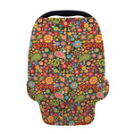 Colorful Hippie Peace Symbols Print Baby Seat Cover