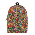 Colorful Hippie Peace Symbols Print School Backpack