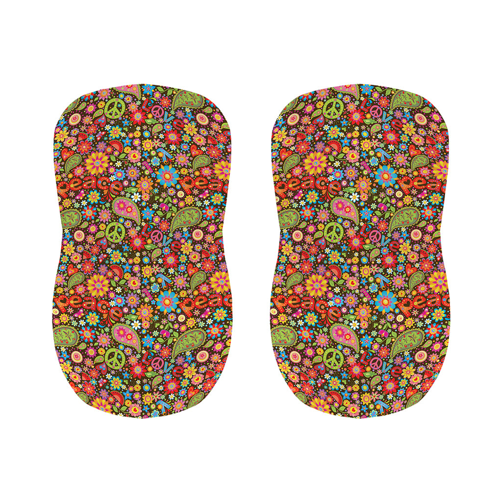 Colorful Hippie Peace Symbols Print Bar Stool Covers