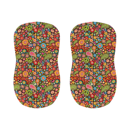 Colorful Hippie Peace Symbols Print Bar Stool Covers