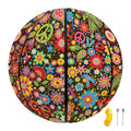 Colorful Hippie Peace Symbols Print Basketball