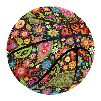 Colorful Hippie Peace Symbols Print Basketball