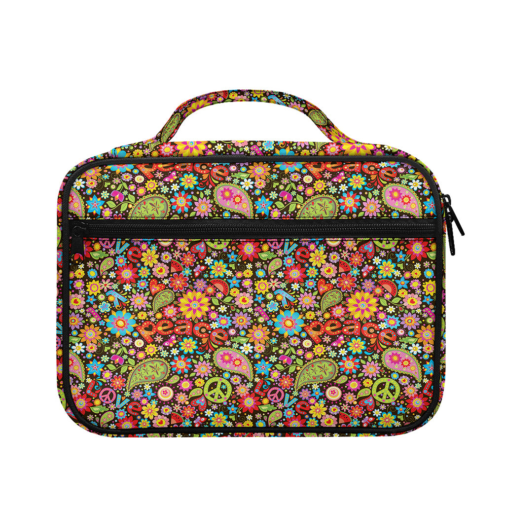 Colorful Hippie Peace Symbols Print Briefcase Bible Bag
