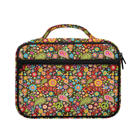 Colorful Hippie Peace Symbols Print Briefcase Bible Bag