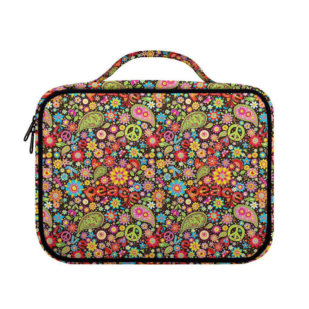 Colorful Hippie Peace Symbols Print Briefcase Bible Bag