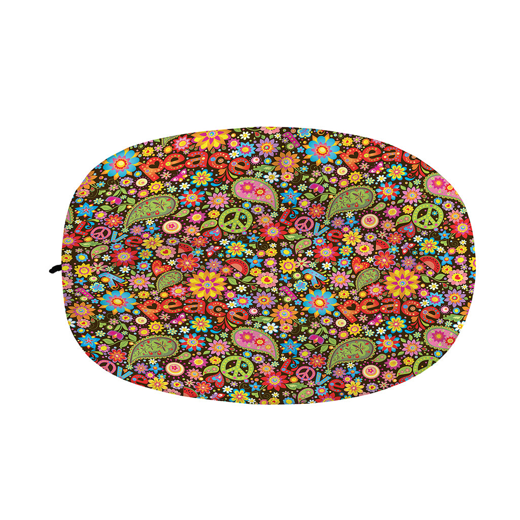 Colorful Hippie Peace Symbols Print Car Side Mirror Covers