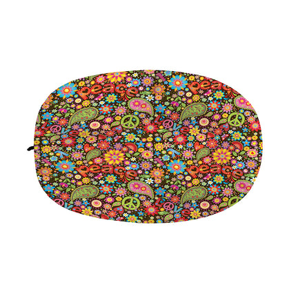 Colorful Hippie Peace Symbols Print Car Side Mirror Covers