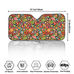 Colorful Hippie Peace Symbols Print Car Windshield Sun Shade