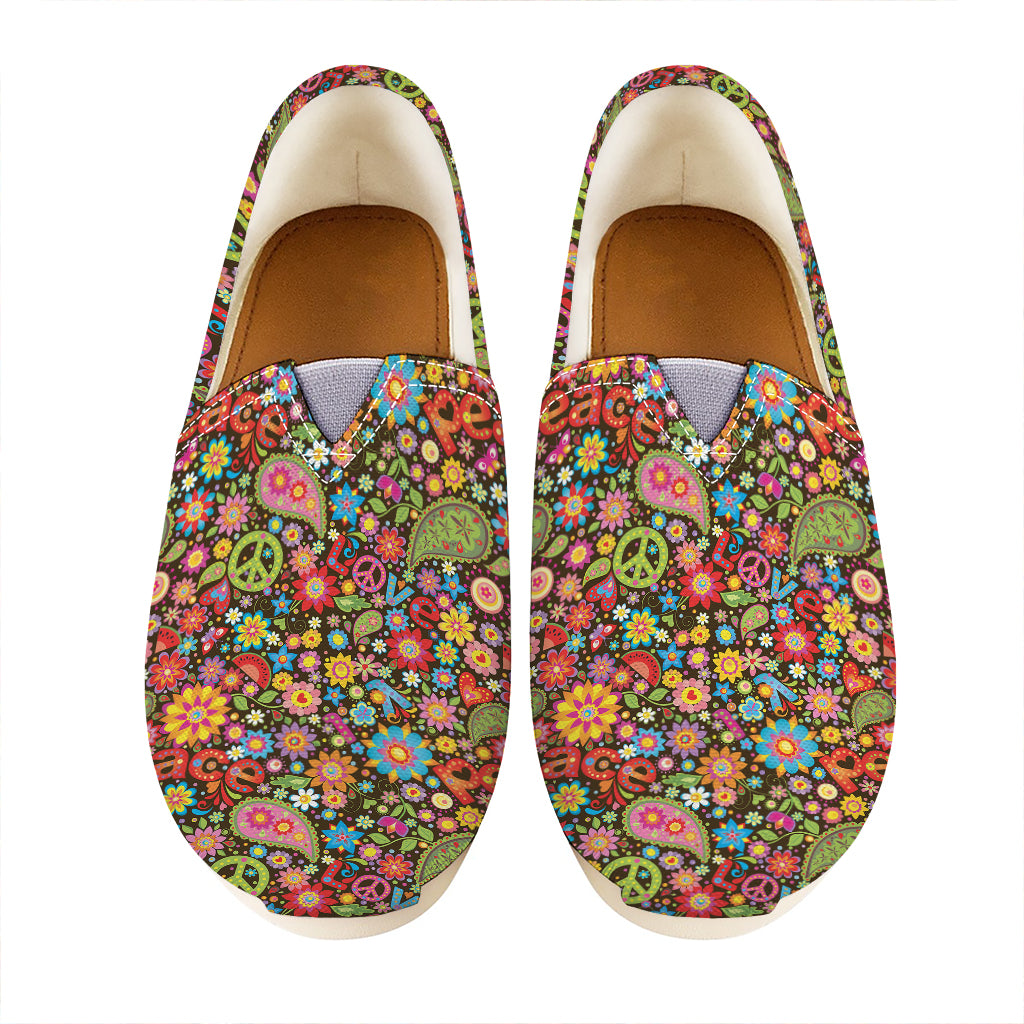 Colorful Hippie Peace Symbols Print Casual Shoes