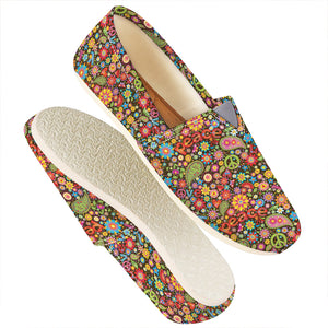 Colorful Hippie Peace Symbols Print Casual Shoes