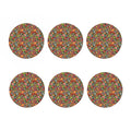 Colorful Hippie Peace Symbols Print Coaster Set