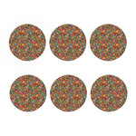 Colorful Hippie Peace Symbols Print Coaster Set