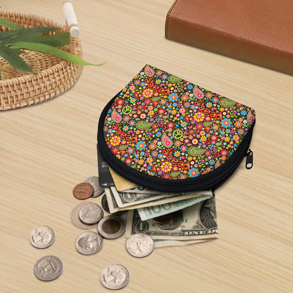 Colorful Hippie Peace Symbols Print Coin Purse