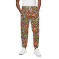 Colorful Hippie Peace Symbols Print Cotton Sweatpants