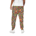 Colorful Hippie Peace Symbols Print Cotton Pants