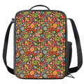 Colorful Hippie Peace Symbols Print Crossbody Lunch Bag