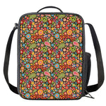 Colorful Hippie Peace Symbols Print Crossbody Lunch Bag