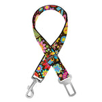 Colorful Hippie Peace Symbols Print Dog Seat Belt