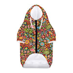 Colorful Hippie Peace Symbols Print Dog Zip Up Hoodie