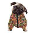 Colorful Hippie Peace Symbols Print Dog Zip Up Jacket