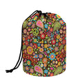 Colorful Hippie Peace Symbols Print Drawstring Makeup Bag