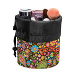 Colorful Hippie Peace Symbols Print Drawstring Makeup Bag