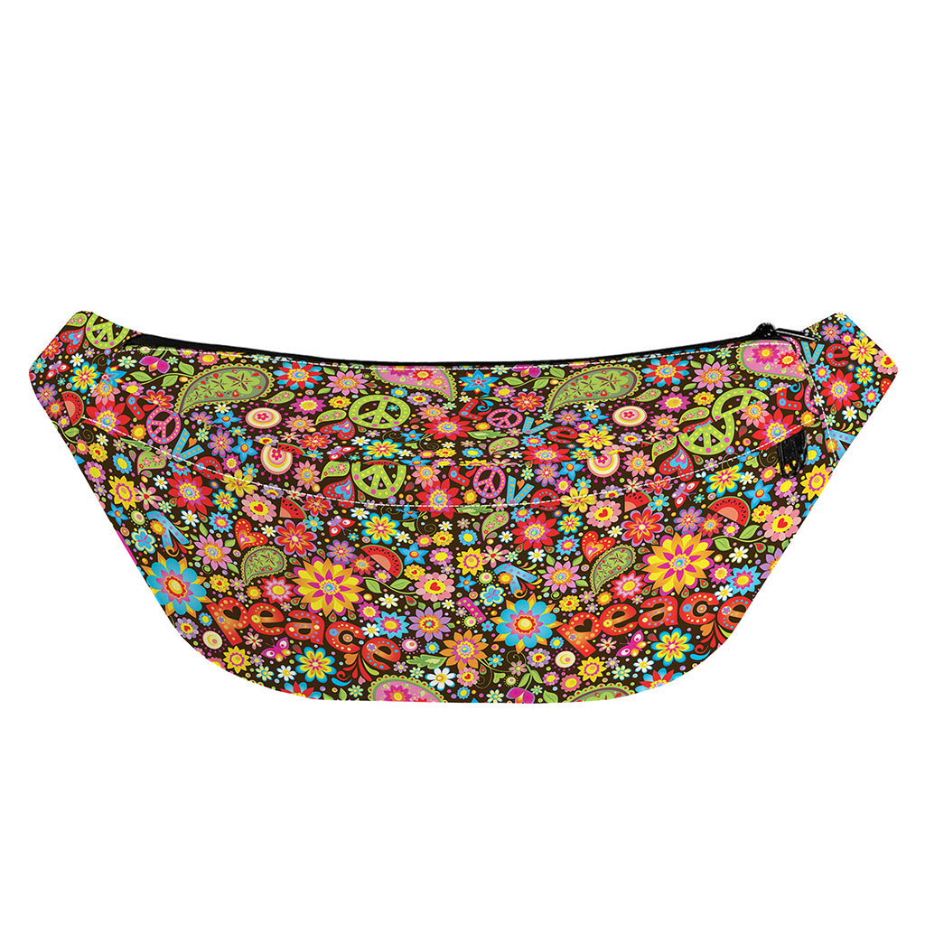 Colorful Hippie Peace Symbols Print Fanny Pack