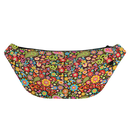 Colorful Hippie Peace Symbols Print Fanny Pack