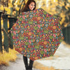 Colorful Hippie Peace Symbols Print Foldable Umbrella