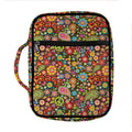 Colorful Hippie Peace Symbols Print Front Pocket Bible Bag