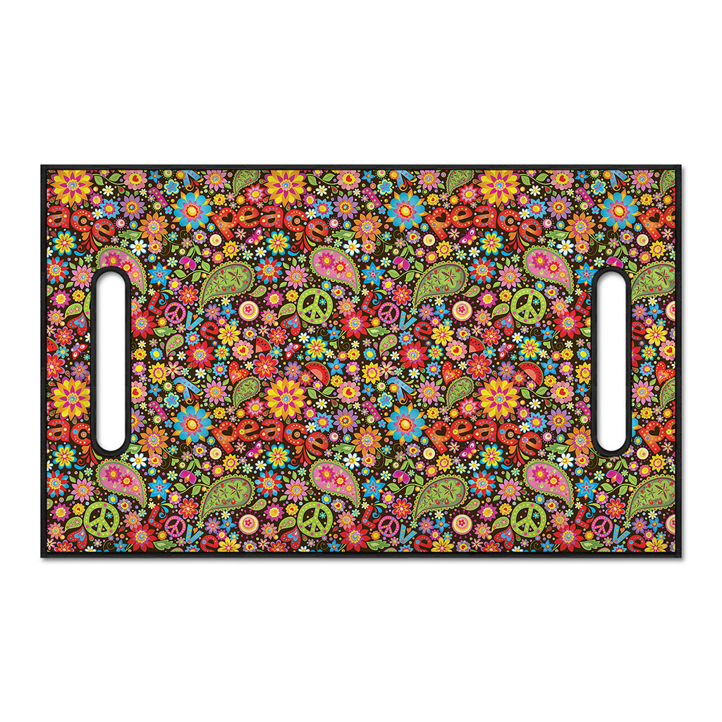 Colorful Hippie Peace Symbols Print Golf Cart Seat Cover