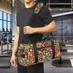 Colorful Hippie Peace Symbols Print Gym Bag