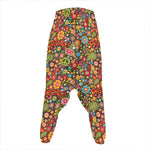 Colorful Hippie Peace Symbols Print Hammer Pants