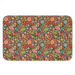 Colorful Hippie Peace Symbols Print Indoor Door Mat