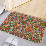 Colorful Hippie Peace Symbols Print Indoor Door Mat