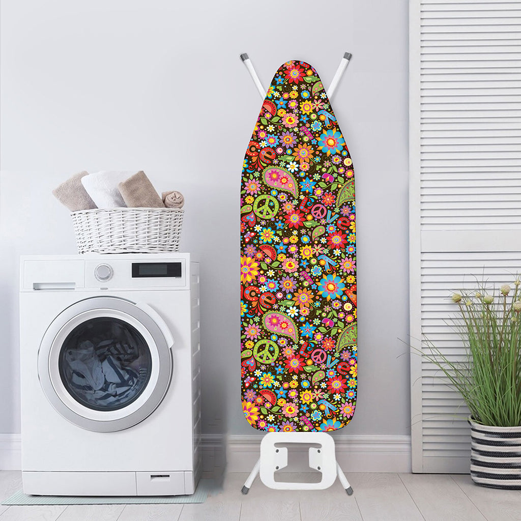 Colorful Hippie Peace Symbols Print Ironing Board Cover