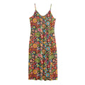 Colorful Hippie Peace Symbols Print Jersey Midi Cami Dress