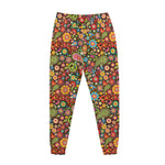 Colorful Hippie Peace Symbols Print Jogger Pants