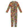 Colorful Hippie Peace Symbols Print Jumpsuit